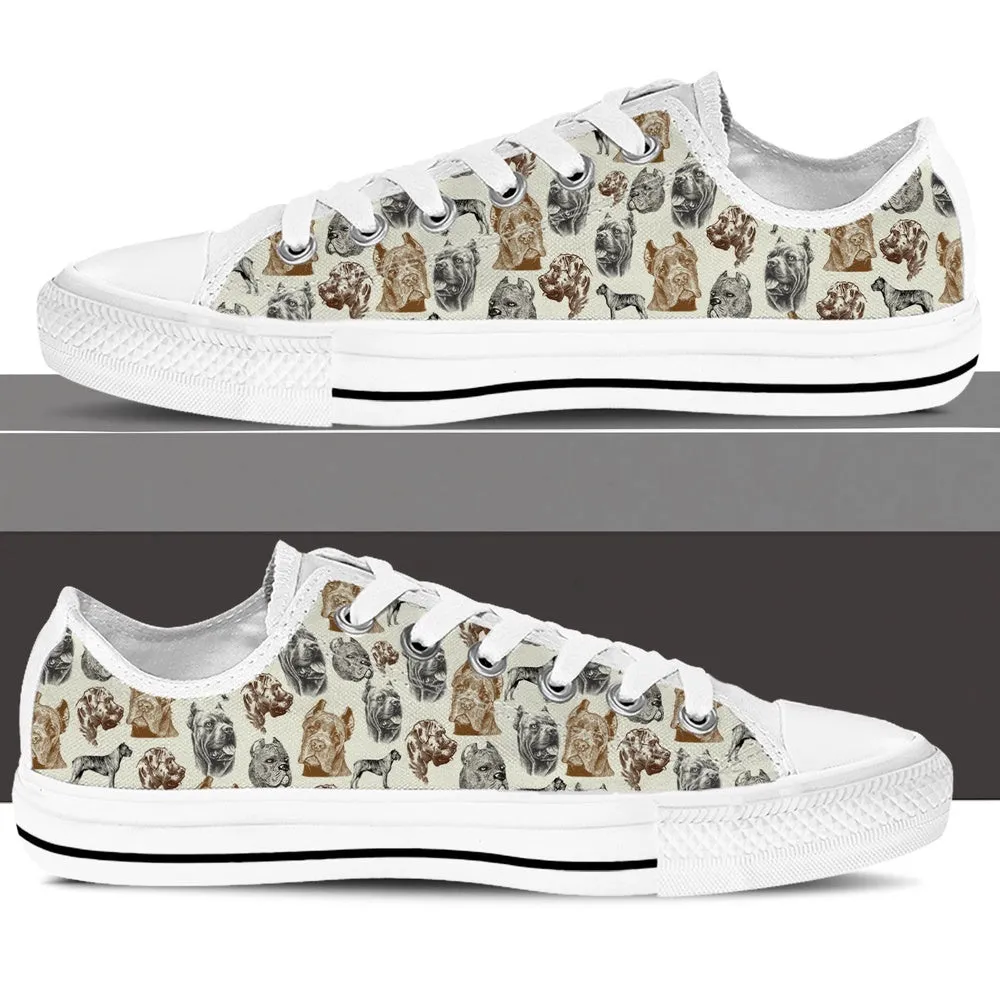 Cane Corso Low Top Shoes - Lowtop Casual Shoes Gift For Adults, Dog Printed Shoes, Canvas Shoes For Men, Women