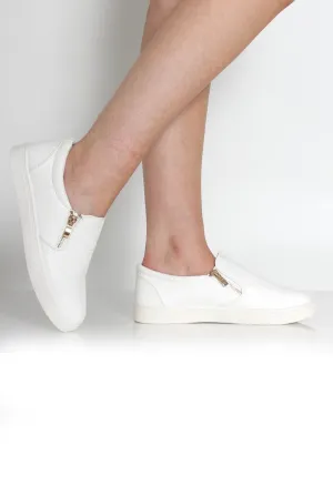 Chelsea White Snakeskin Skater Shoes