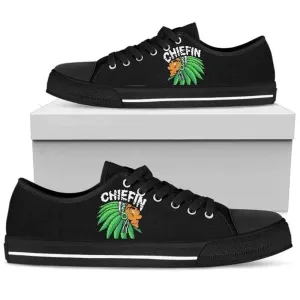 Chiefin Tribal Black Canvas Low Top Shoes, Low Top Sneaker, Low Top Canvas Shoes