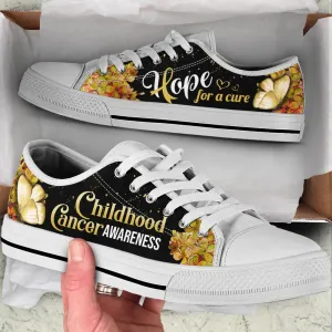 Childhood Cancer Shoes Hope For A Cure Low Top Shoes, Best Canvas Shoes, Low Top Sneaker