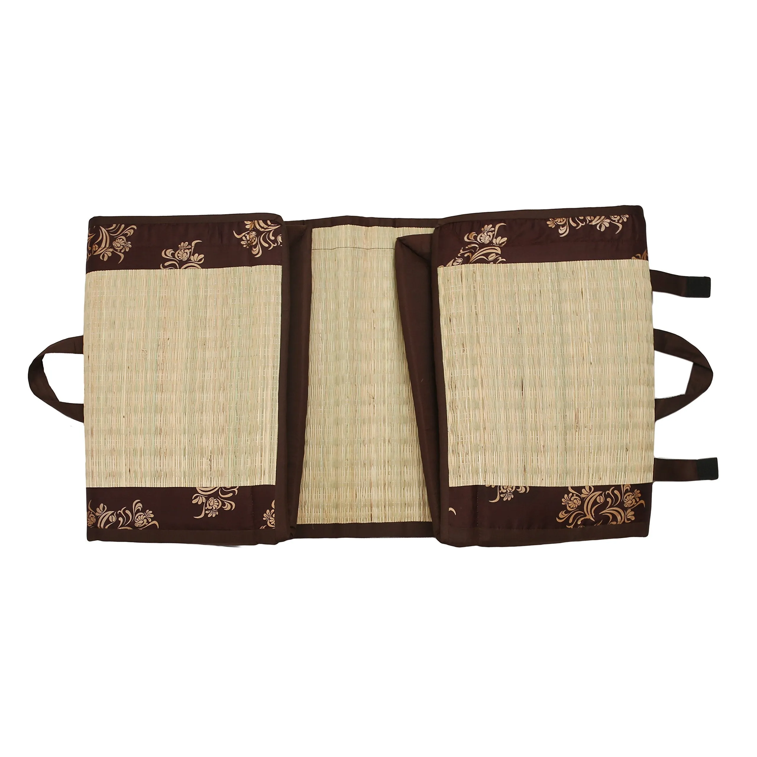 CRAFT OF INDIA Cotton Cushion Sleeping Foldable Mat, 4x6ft, Brown