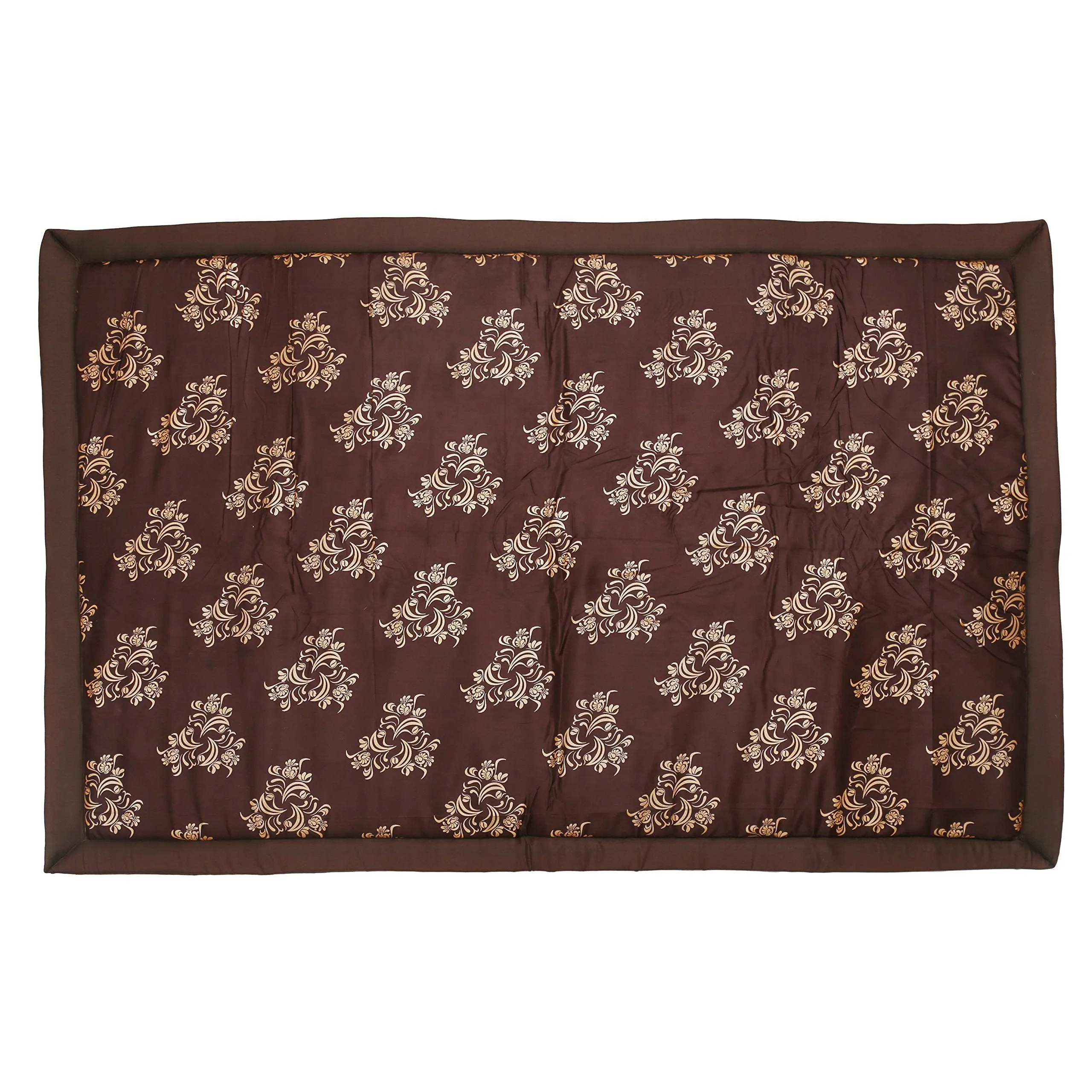 CRAFT OF INDIA Cotton Cushion Sleeping Foldable Mat, 4x6ft, Brown