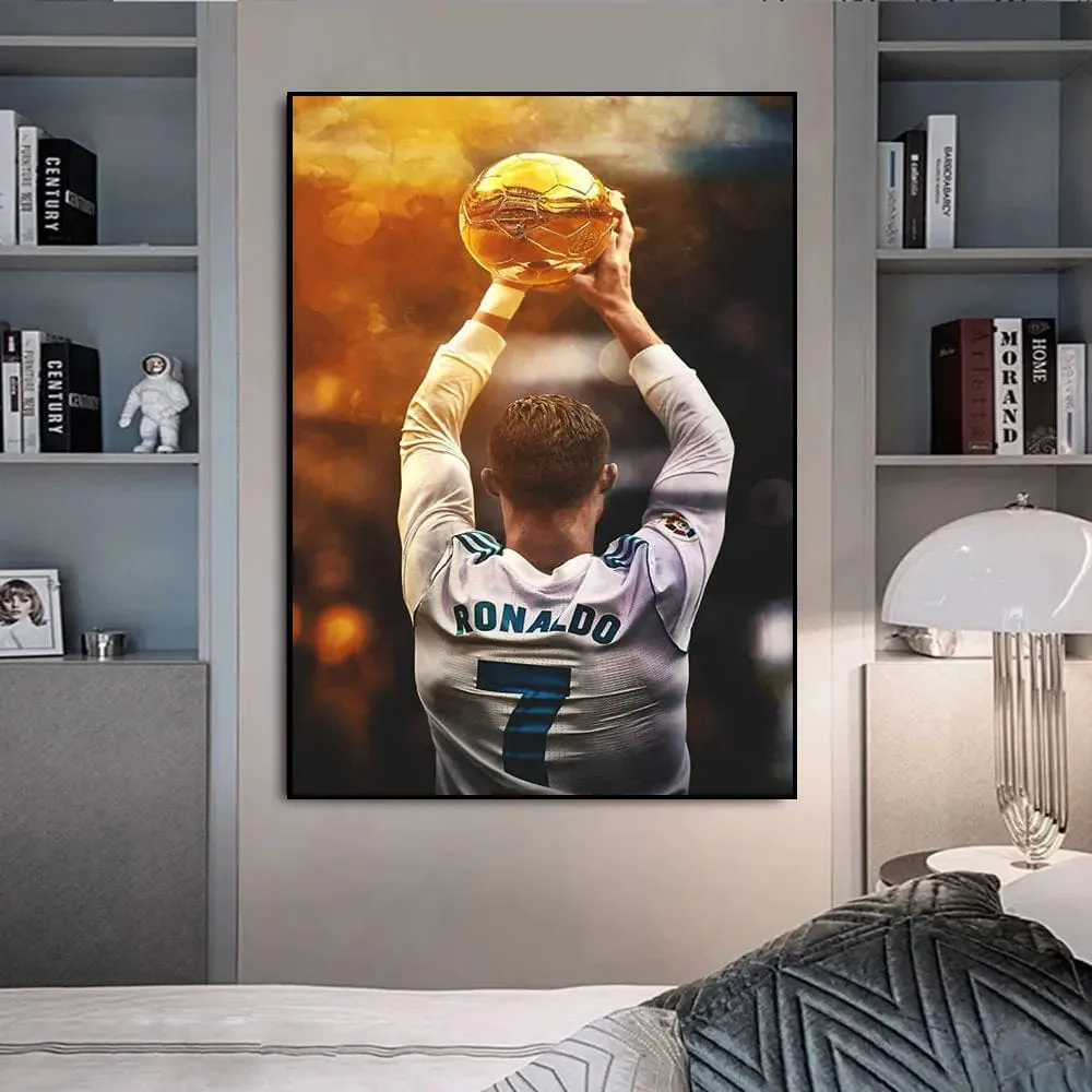 Cristiano Ronaldo Artwork Prints: Soccer Legend Portugal Football Star CR7 Canvas Wall Art