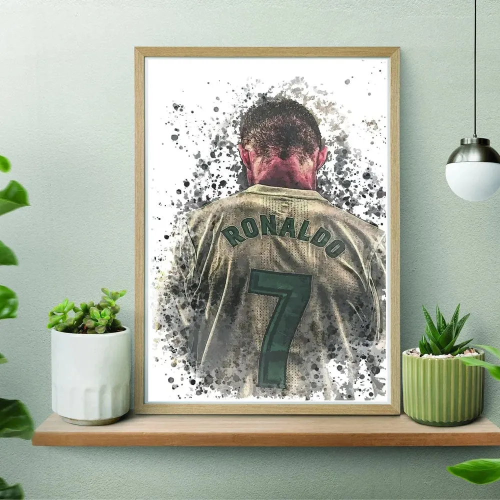 Cristiano Ronaldo Artwork Prints: Soccer Legend Portugal Football Star CR7 Canvas Wall Art