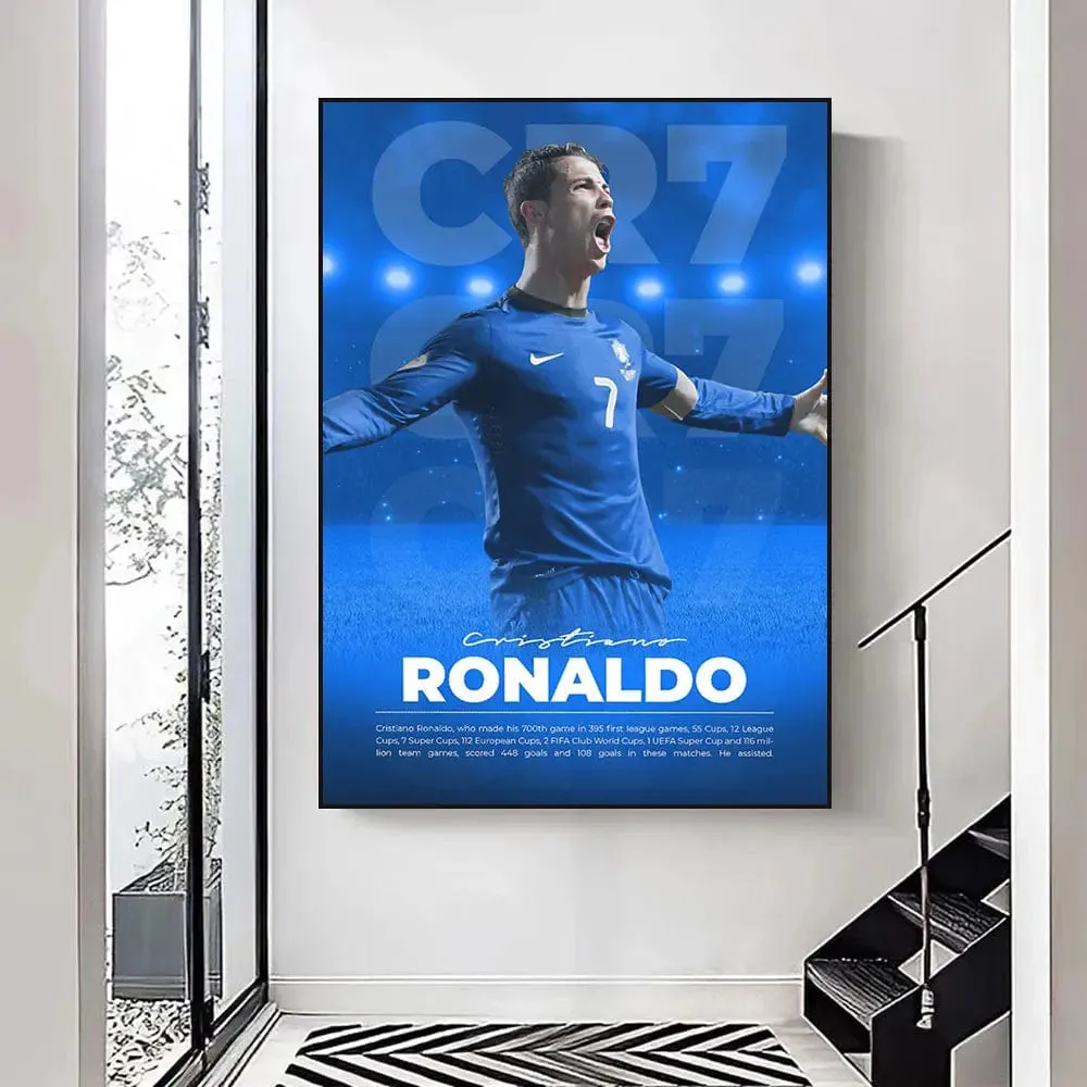 Cristiano Ronaldo Artwork Prints: Soccer Legend Portugal Football Star CR7 Canvas Wall Art