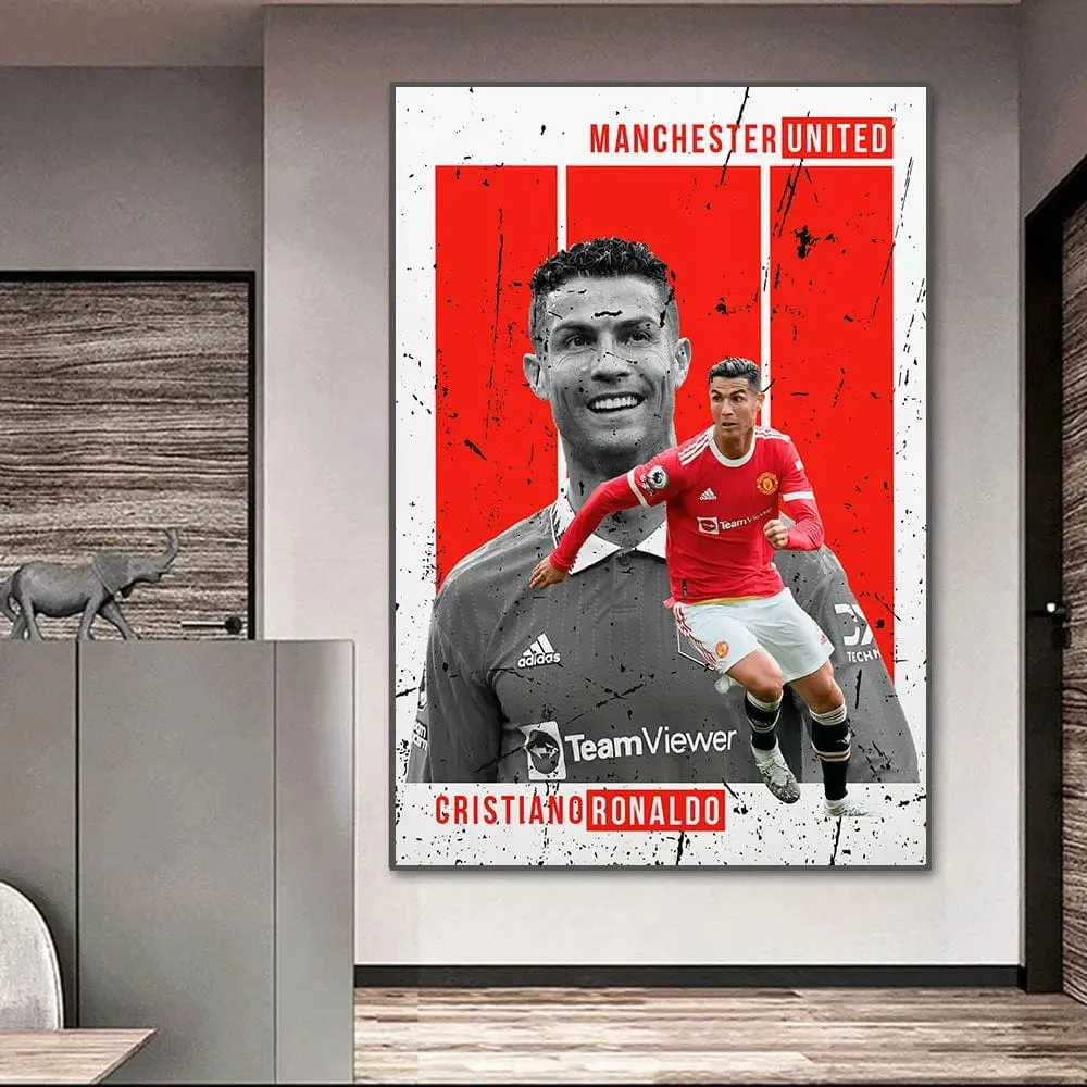 Cristiano Ronaldo Artwork Prints: Soccer Legend Portugal Football Star CR7 Canvas Wall Art