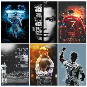 Cristiano Ronaldo Artwork Prints: Soccer Legend Portugal Football Star CR7 Canvas Wall Art