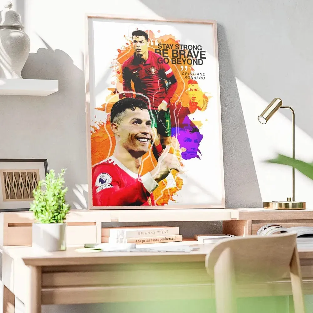 Cristiano Ronaldo Artwork Prints: Soccer Legend Portugal Football Star CR7 Canvas Wall Art