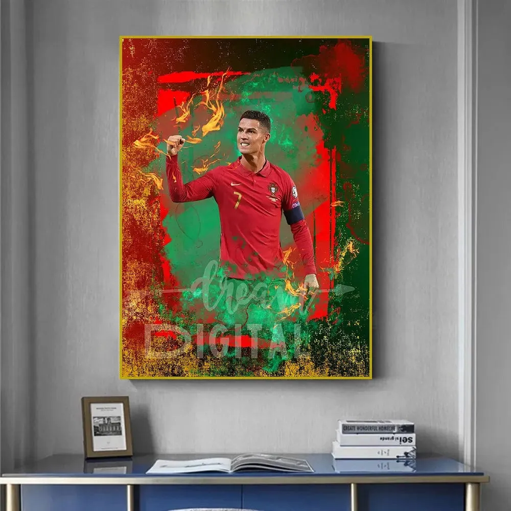 Cristiano Ronaldo Artwork Prints: Soccer Legend Portugal Football Star CR7 Canvas Wall Art