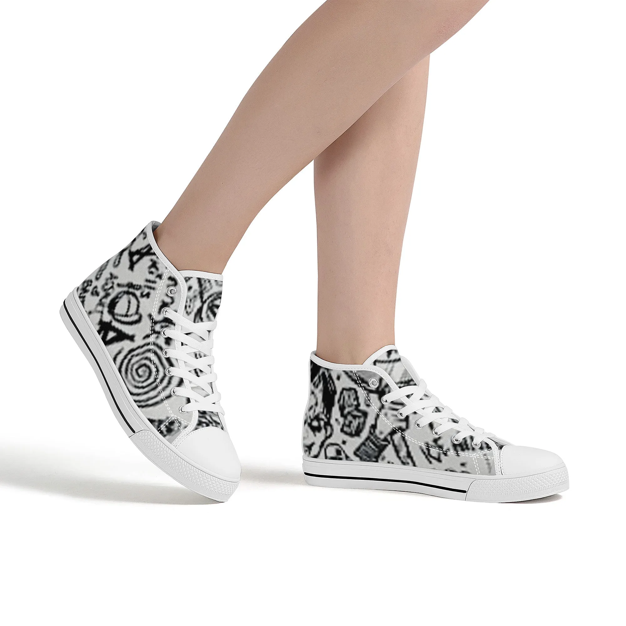 Customized Writing High-Top Canvas Shoes | Shoe Zero