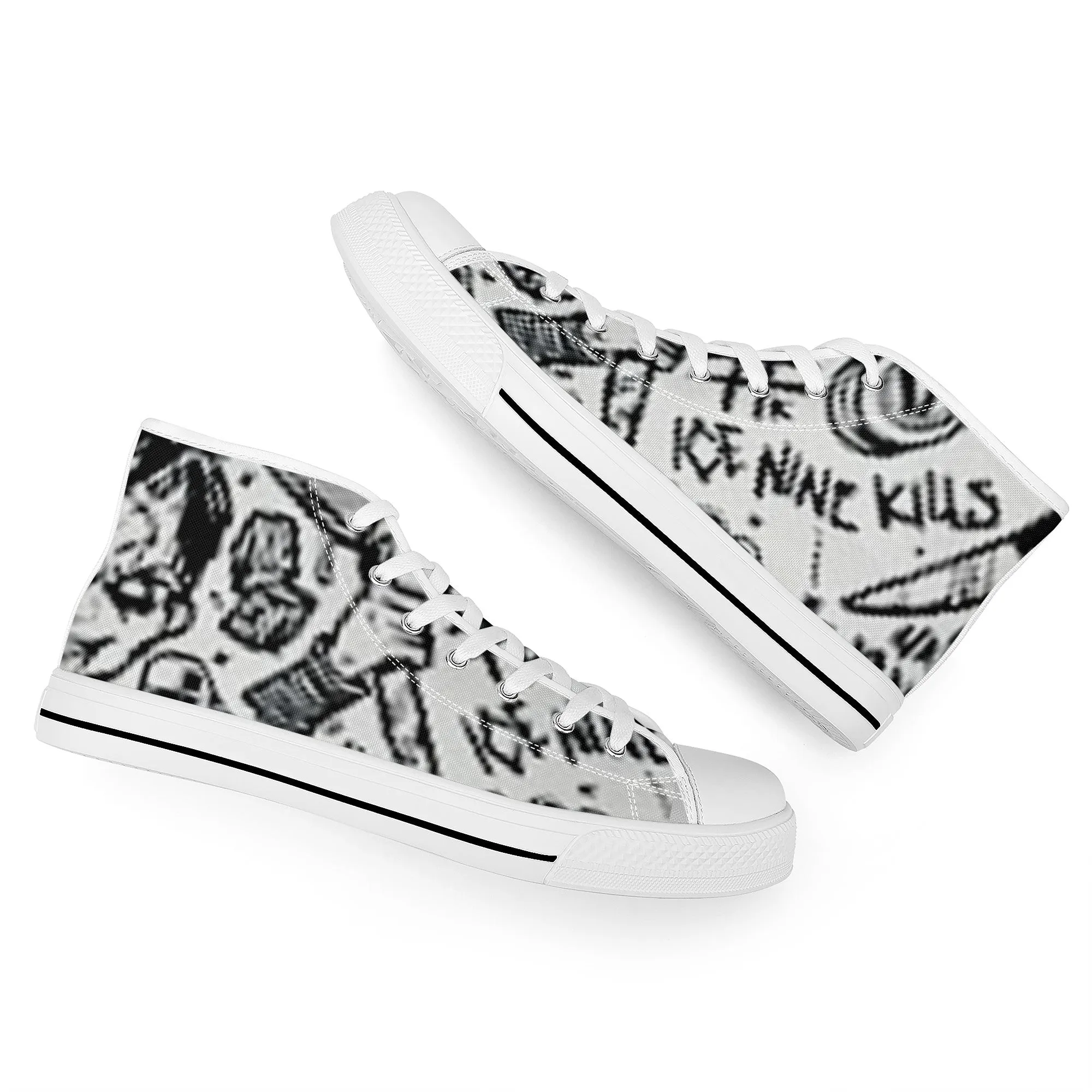 Customized Writing High-Top Canvas Shoes | Shoe Zero