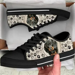 Dachshund Dog Pattern Brown Canvas Low Top Shoes - Low Top Shoes Mens, Women, Dog Printed Shoes, Canvas Shoes For Men, Women