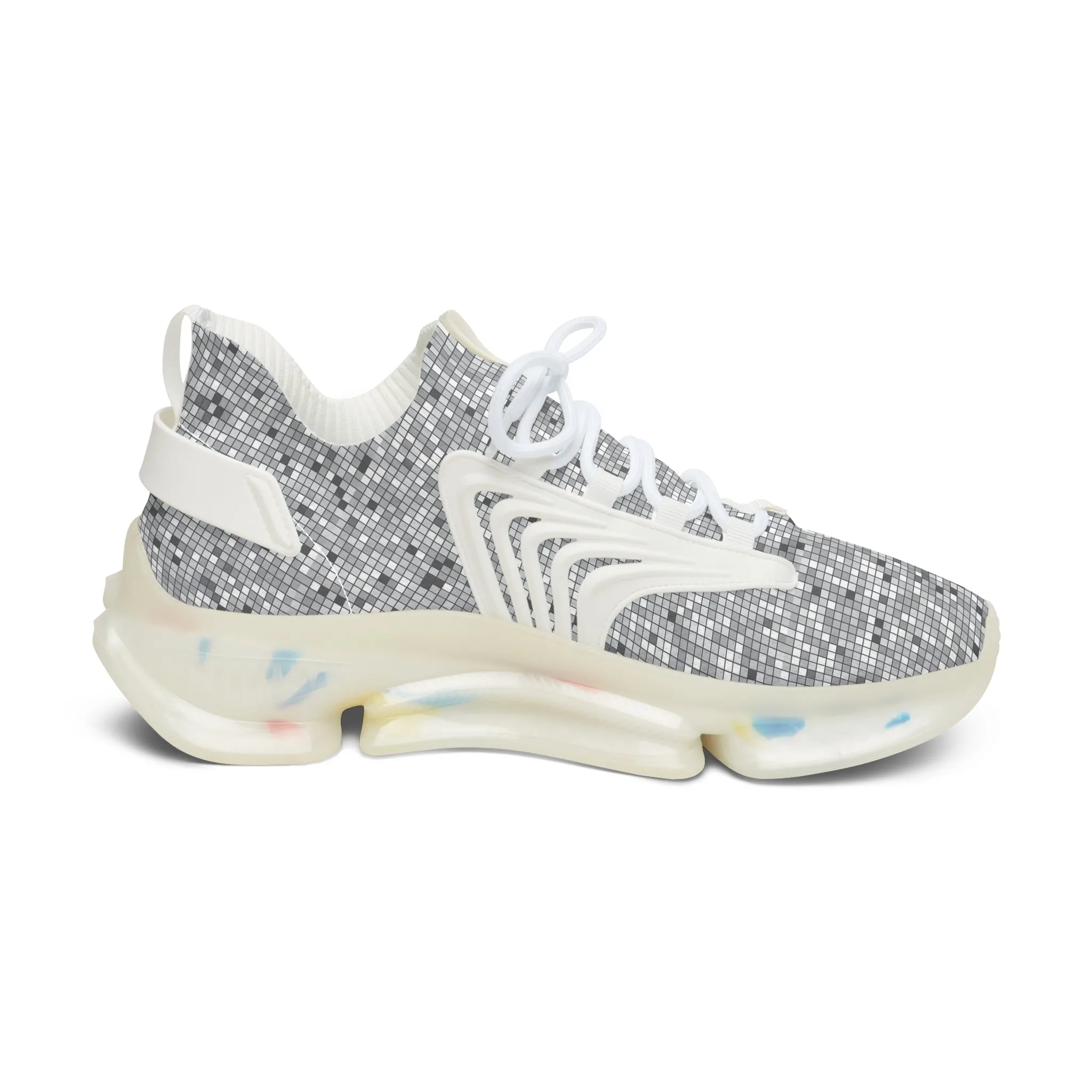 Disco Ball Silver Women's Mesh Sneakers