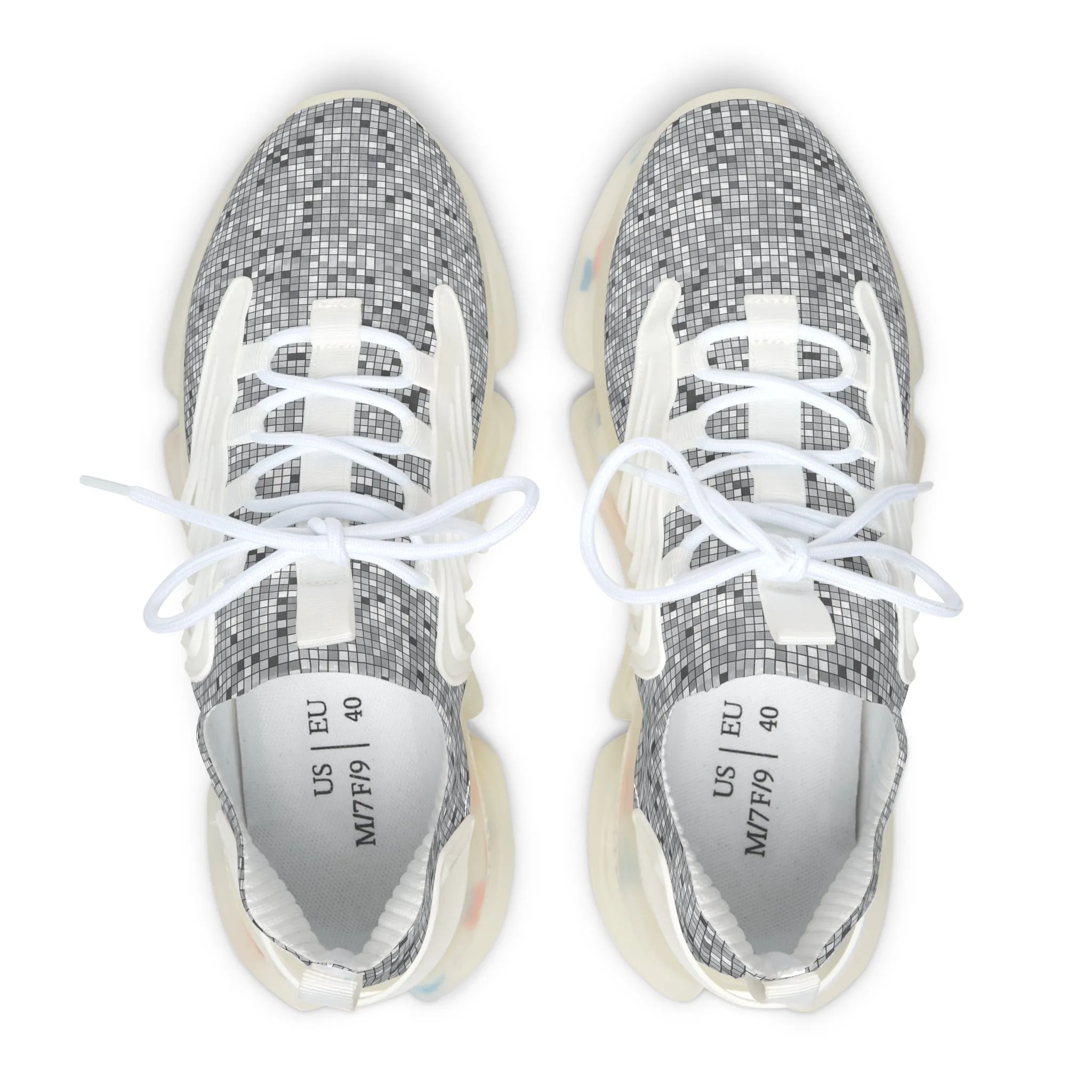 Disco Ball Silver Women's Mesh Sneakers