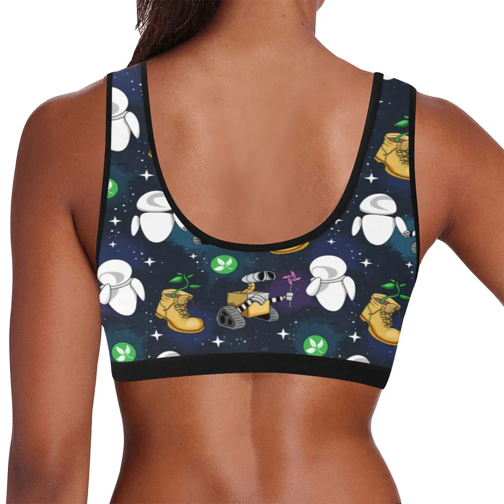 Disney Wall-E Love Needs No Words Women's Athletic Sports Bra