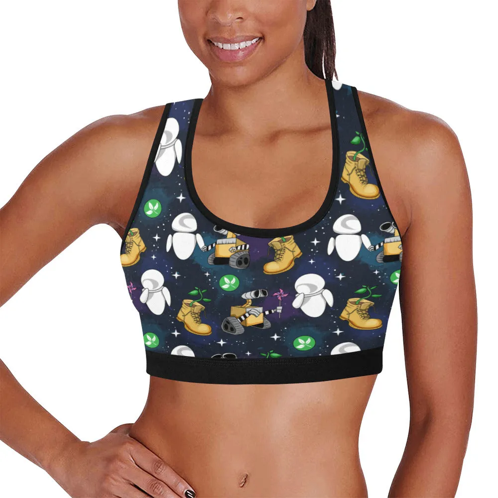 Disney Wall-E Love Needs No Words Women's Athletic Sports Bra