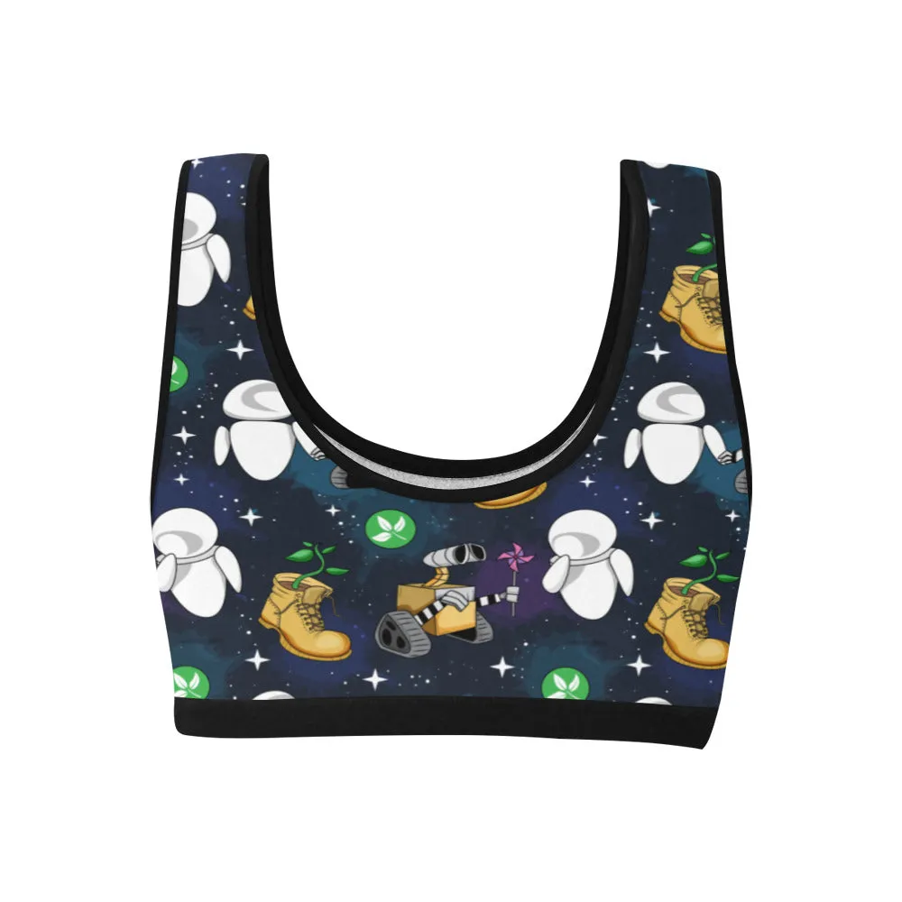 Disney Wall-E Love Needs No Words Women's Athletic Sports Bra