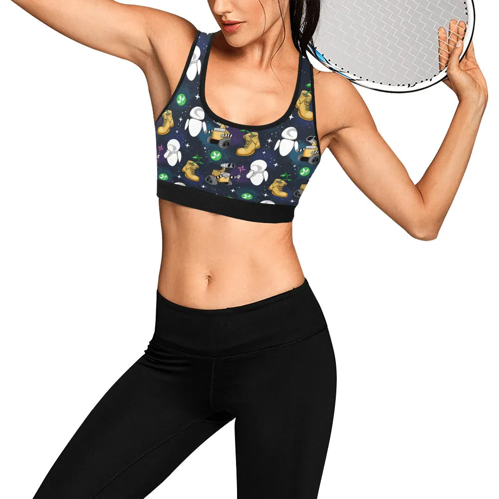 Disney Wall-E Love Needs No Words Women's Athletic Sports Bra