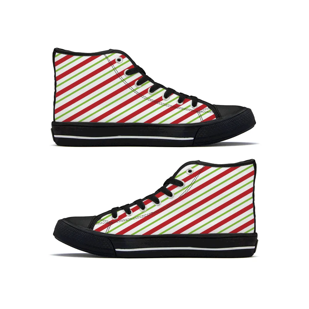 Diverse Panda Christmas Stripe Hi Tops