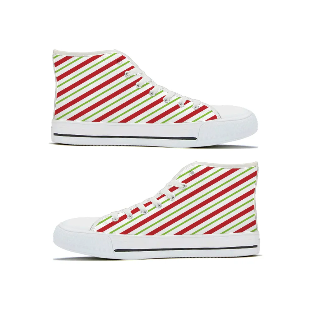 Diverse Panda Christmas Stripe Hi Tops