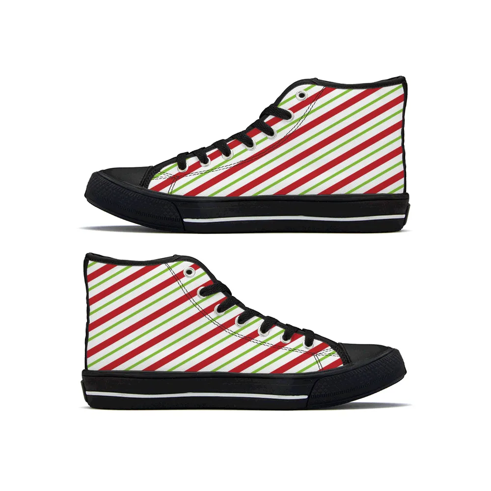 Diverse Panda Christmas Stripe Hi Tops