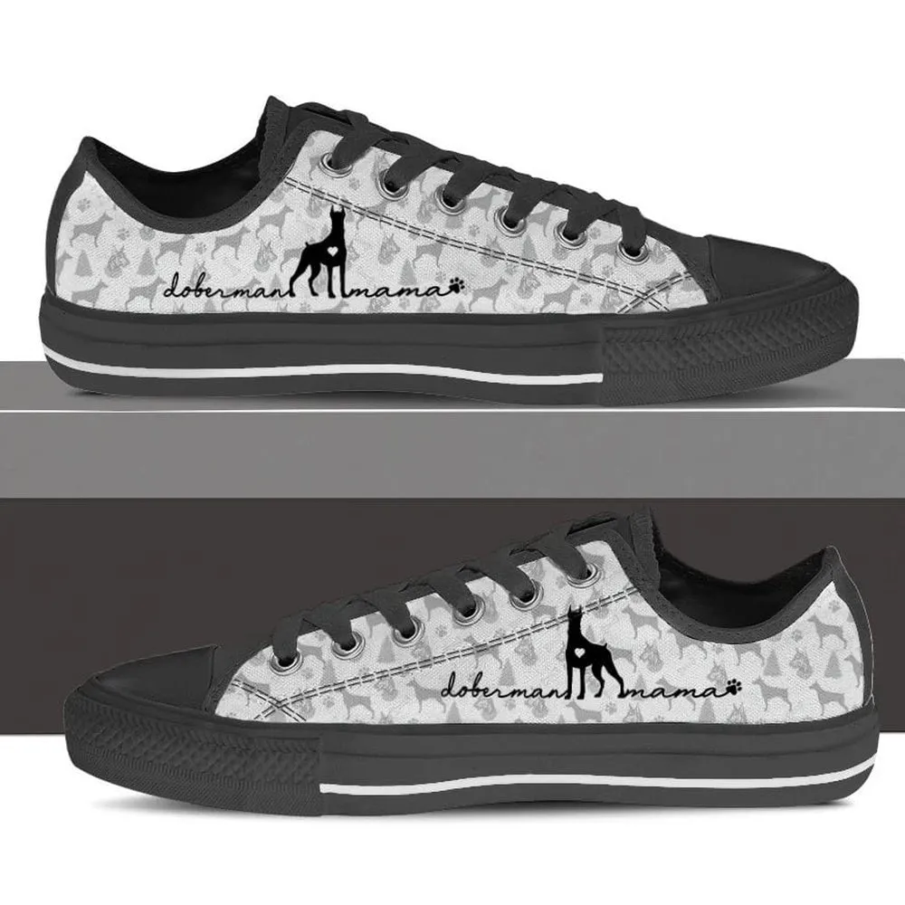 Doberman Low Top Shoes, Dog Printed Shoes, Canvas Shoes For Men, Women