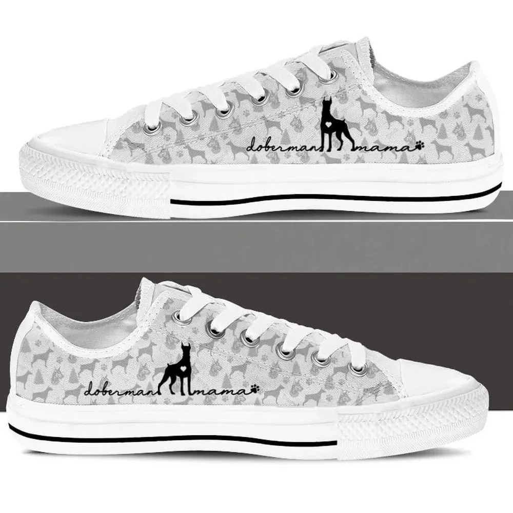 Doberman Low Top Shoes, Dog Printed Shoes, Canvas Shoes For Men, Women