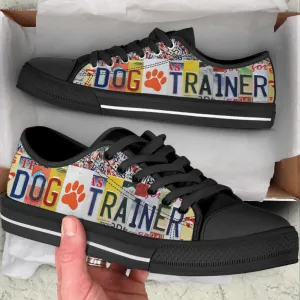 Dog Trainer License Plates Low Top Shoes Canvas Sneakers Casual Shoes, Dog Printed Shoes, Canvas Shoes For Men, Women