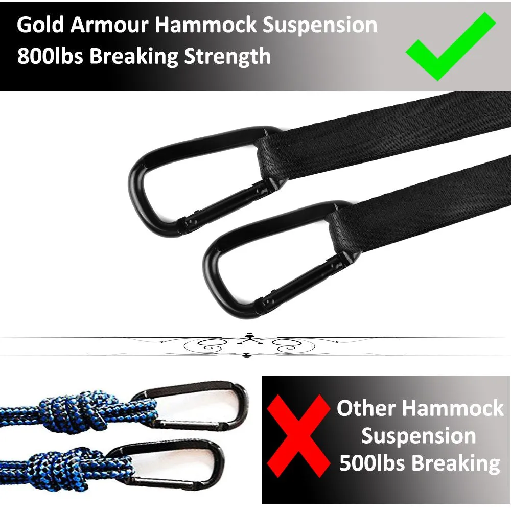 Double Parachute Camping Hammock - Gold Armour