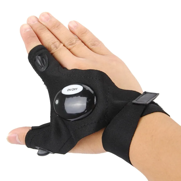 Dual LED Light Night Fishing Two Fingers Glove (Right Hand)