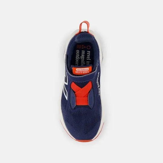 DynaSoft Nitrel v6 Bungee with Top Strap Trail Shoe - NB Navy with Neo Flame and Sea Salt