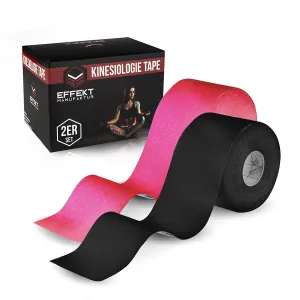 Effekt Kinesiology Tape Waterproof (16 Ft X 2 In), 2 Rolls - Elastic Physio Tape