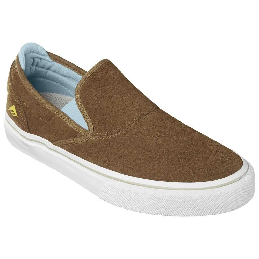 Emerica Wino G6 Slip On Skate Shoes Brown Blue