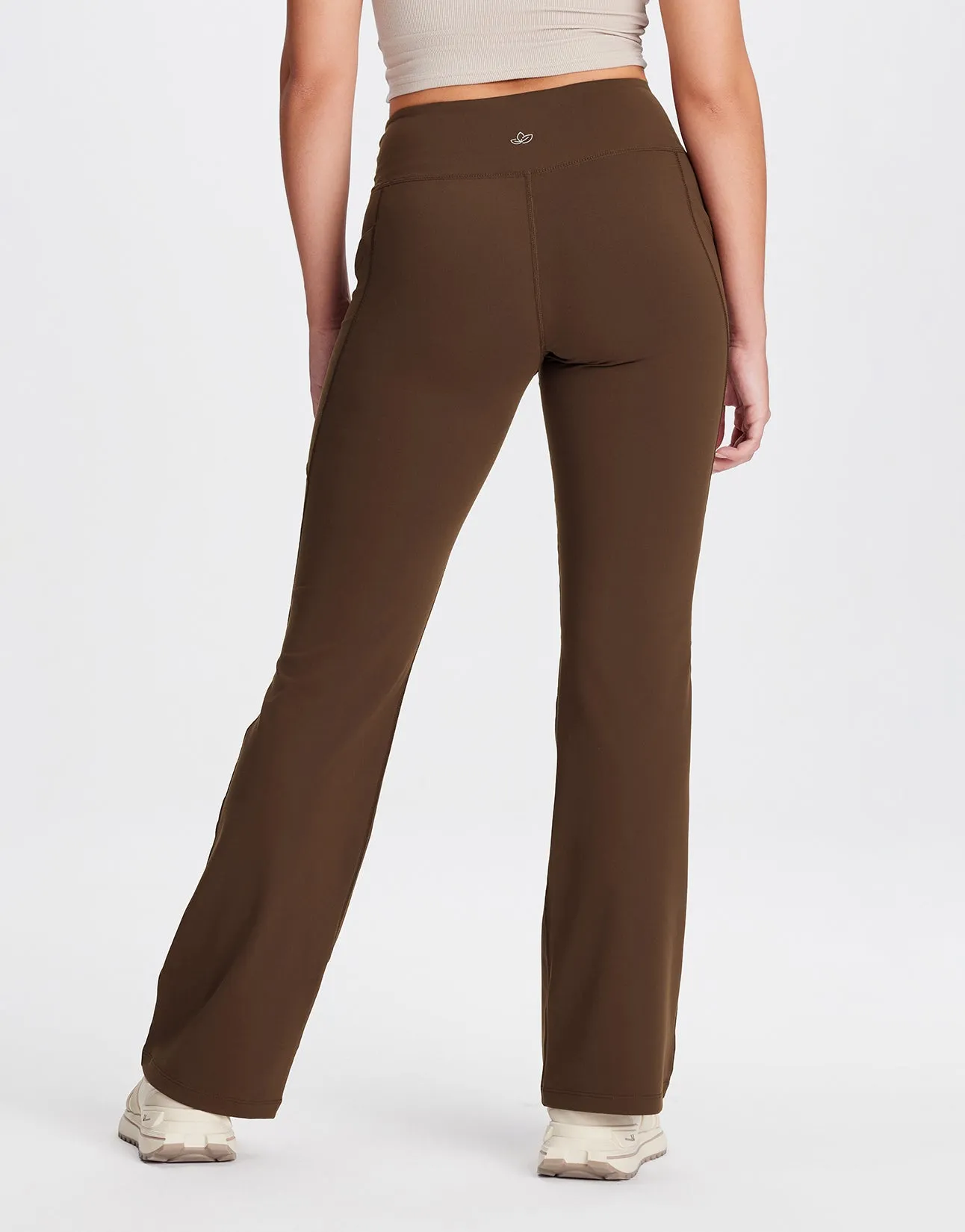 Essential Bootcut Yoga Pants, Side Pockets (Brown)