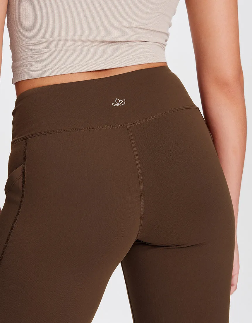 Essential Bootcut Yoga Pants, Side Pockets (Brown)