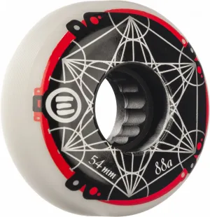 Eulogy Metatron Cube Logo Wheels 54mm 88A - White (Set of 4)