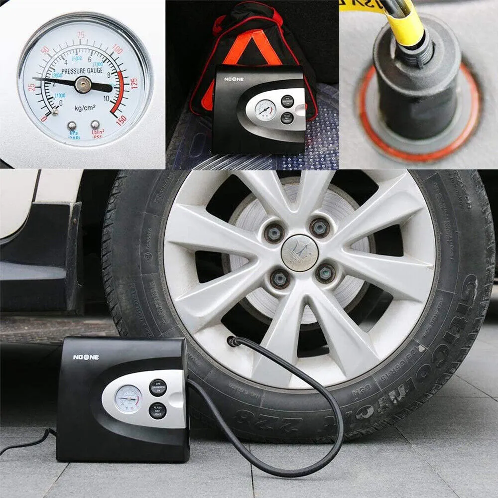 Fast Inflating 12V Car Tire Air Compressor with LED Lighting