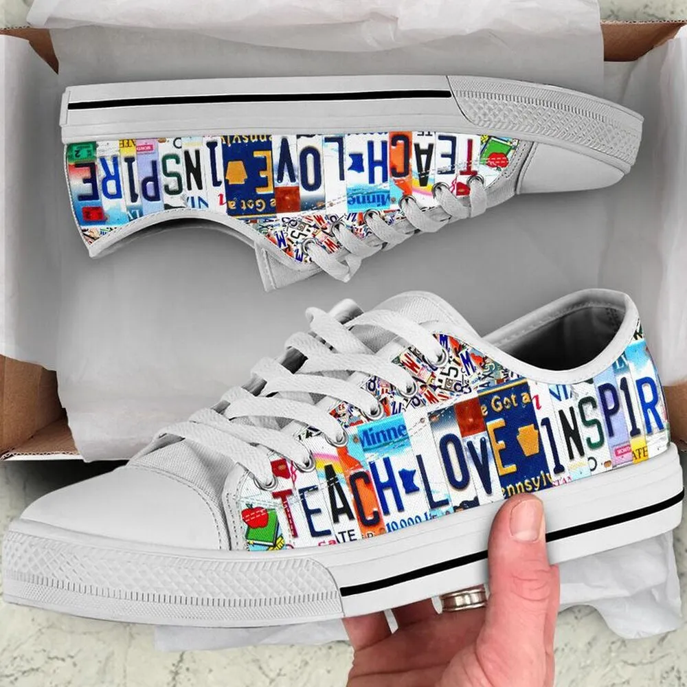 Fifth Grade Team License Plates Low Top Shoes, Teacher Shoes, Low Top Sneakers