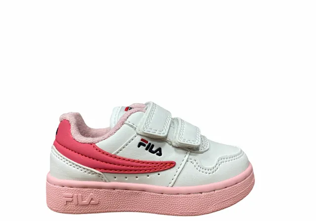 Fila scarpa sneakers da bambino Arcade Velcro 1011078.94F bianco corallo