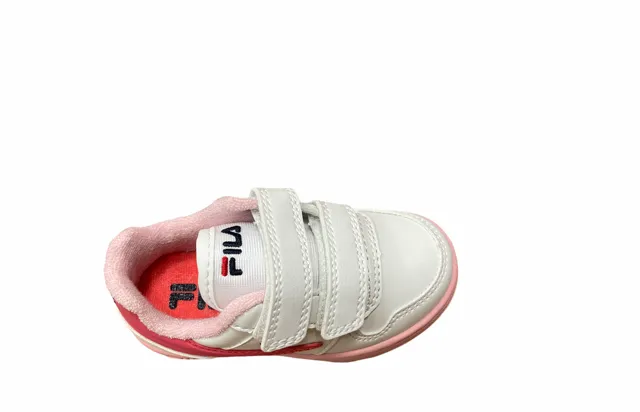 Fila scarpa sneakers da bambino Arcade Velcro 1011078.94F bianco corallo