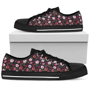 Floral Blush Pastel Roses Peonies , Low Top Sneaker, Low Top Canvas Shoes