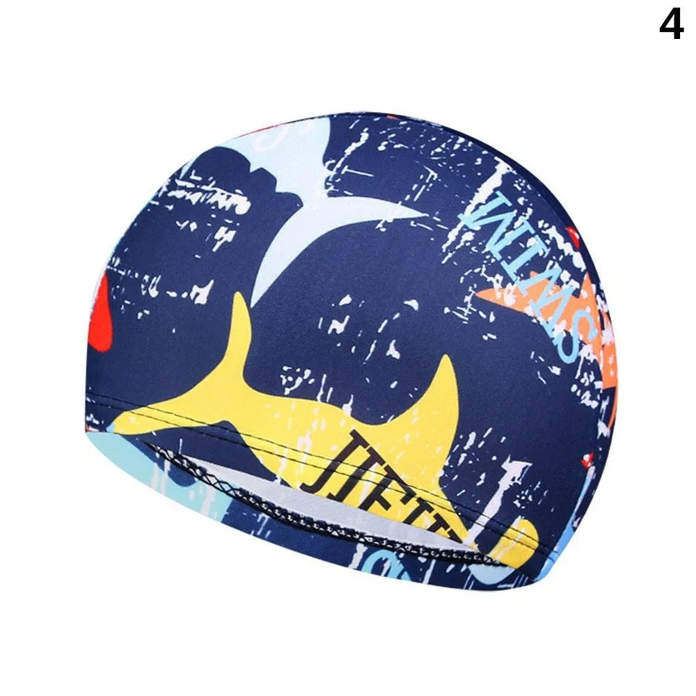 Floral Print Long Hair Swim Cap Protect Hair in Water