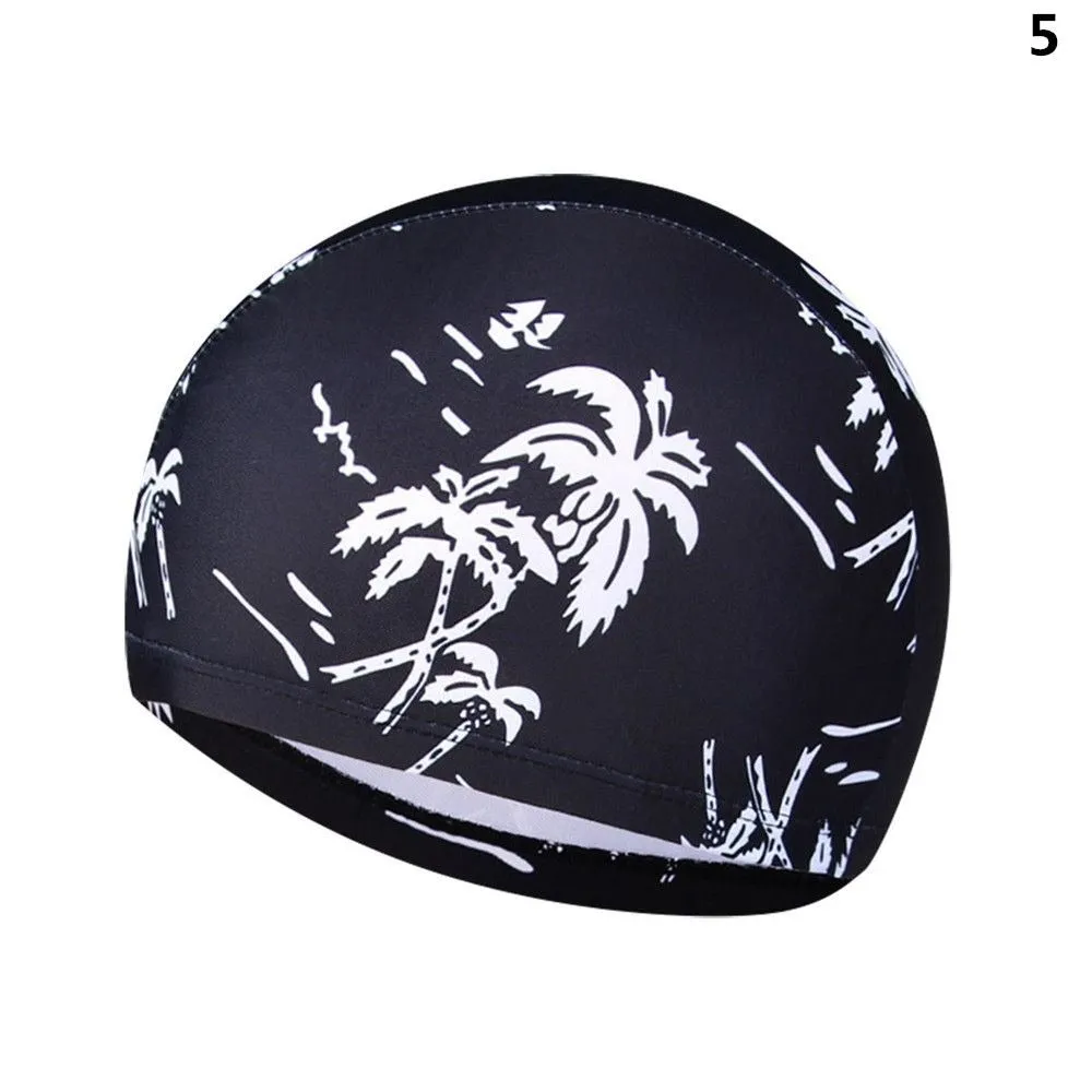 Floral Print Long Hair Swim Cap Protect Hair in Water