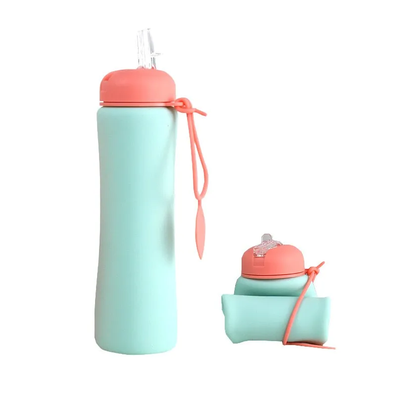 Foldable silicone water bottle