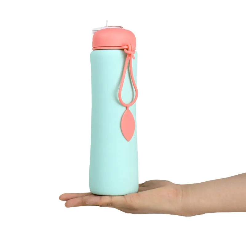 Foldable silicone water bottle