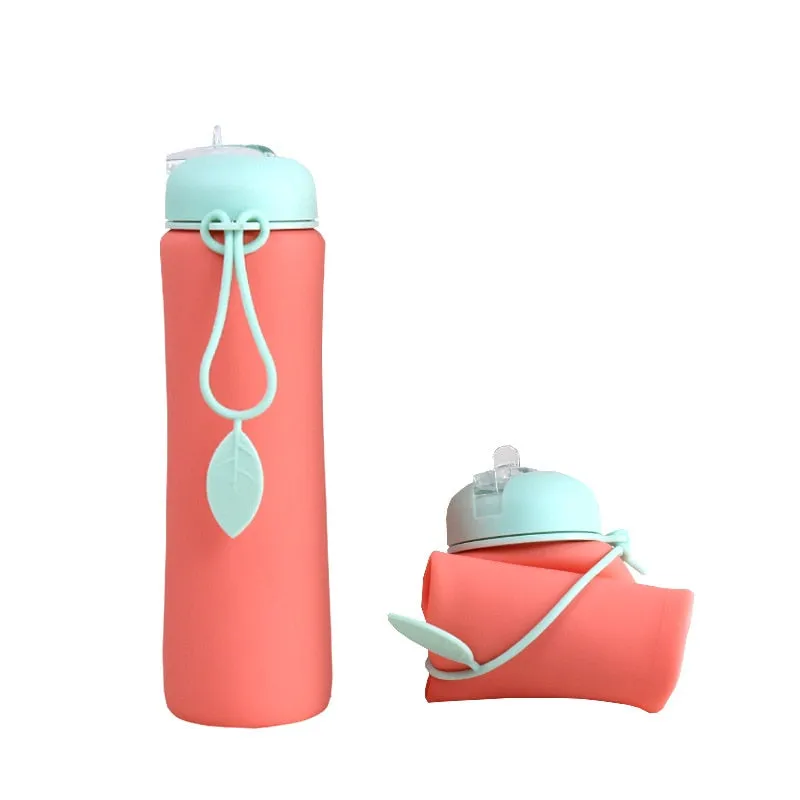 Foldable silicone water bottle