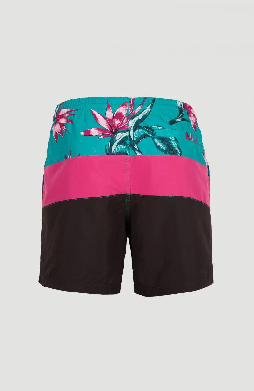 Frame Block Swim Shorts | Red Multi Stripe