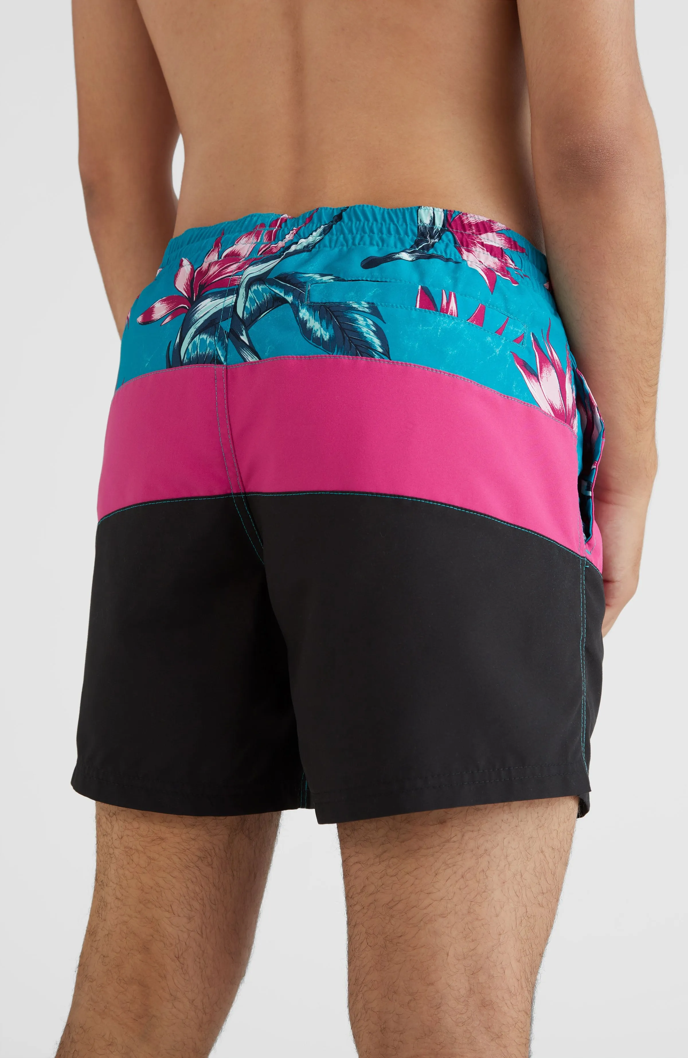 Frame Block Swim Shorts | Red Multi Stripe