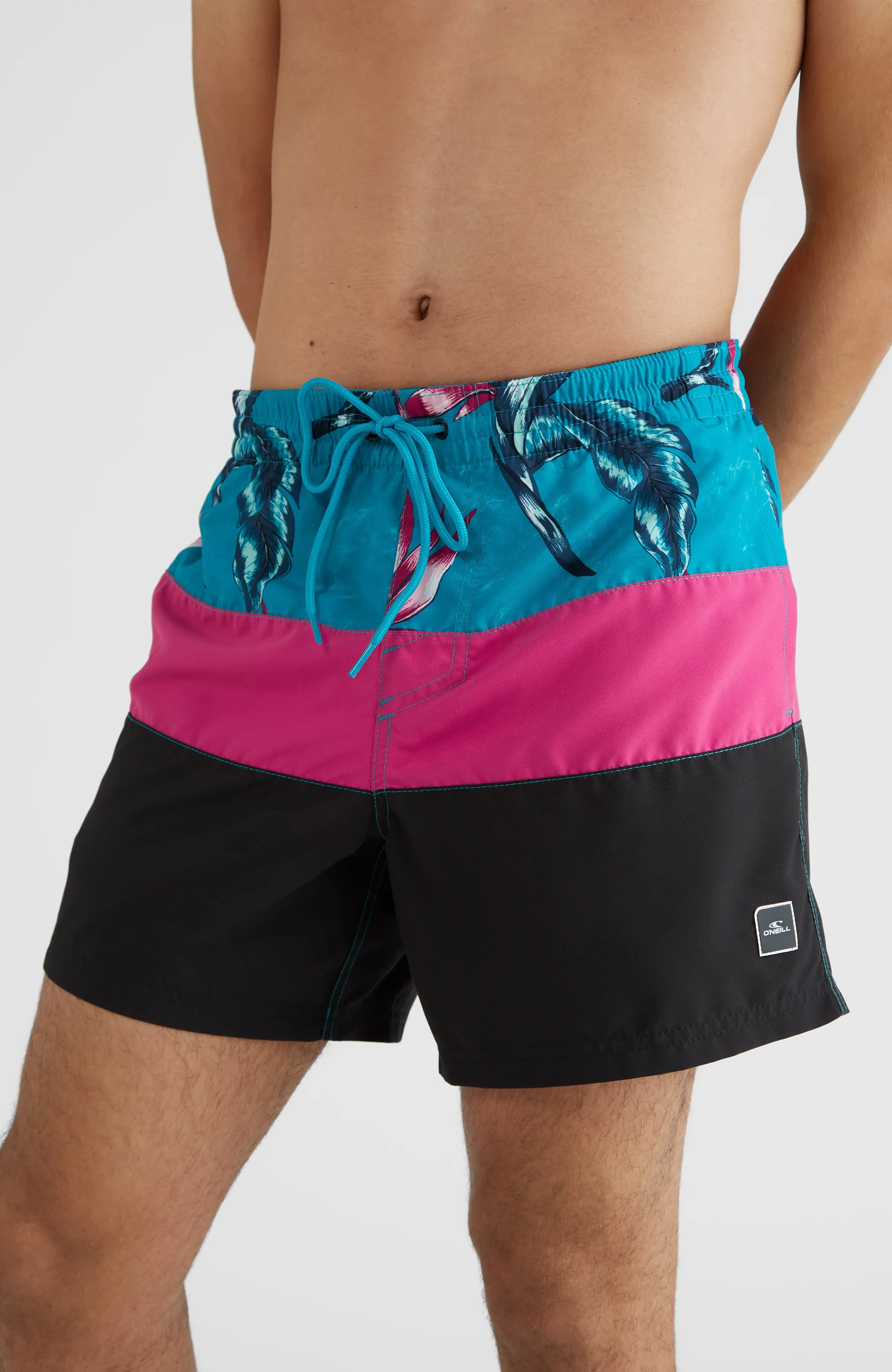 Frame Block Swim Shorts | Red Multi Stripe