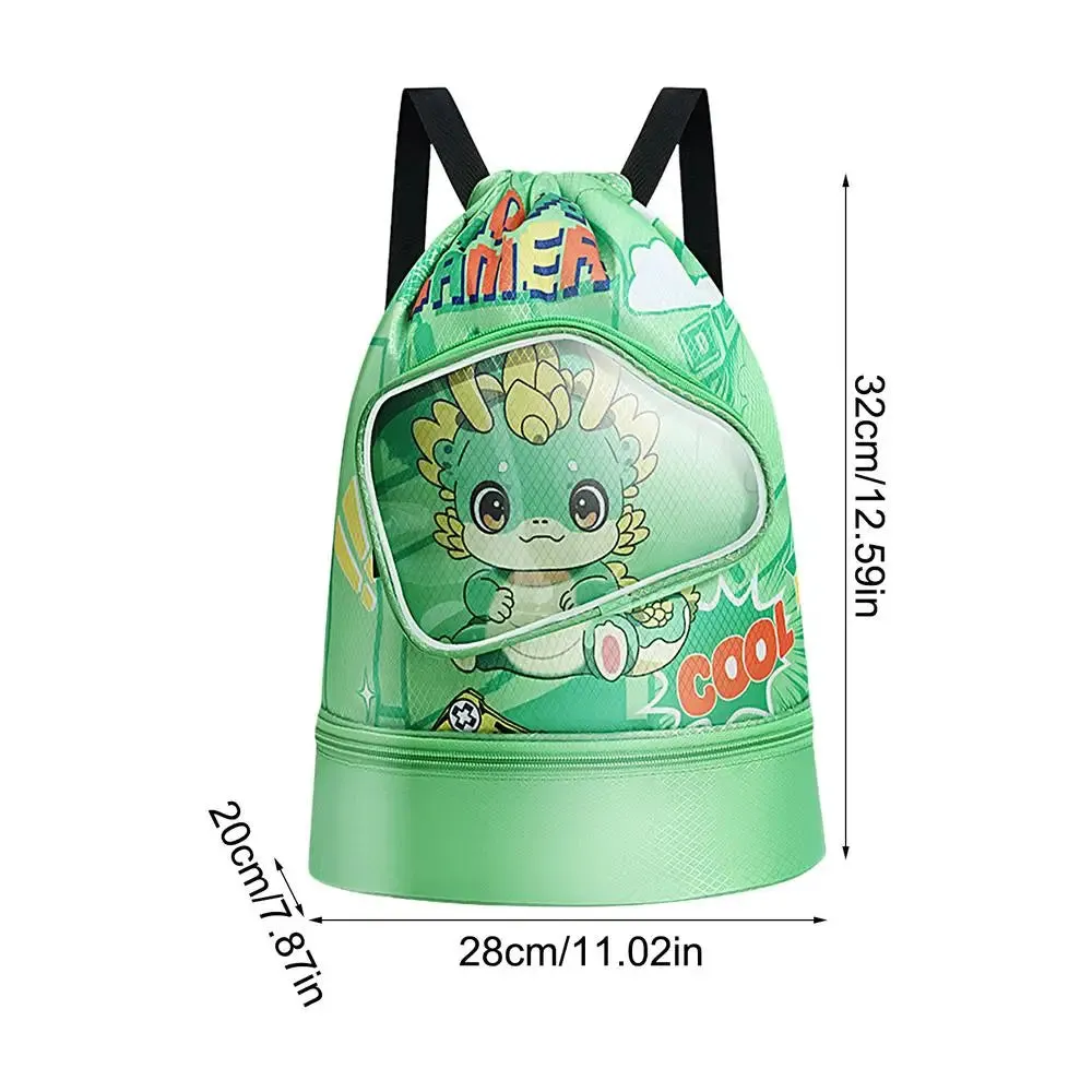 Fun Cartoon Kids Swim Backpack with Wet/Dry Storage & Shoe Pocket